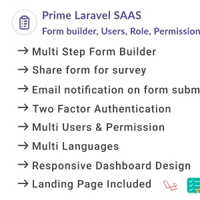 Prime Laravel Saas - Form builder, Users, Role, Permissions & Settings v1.0.6