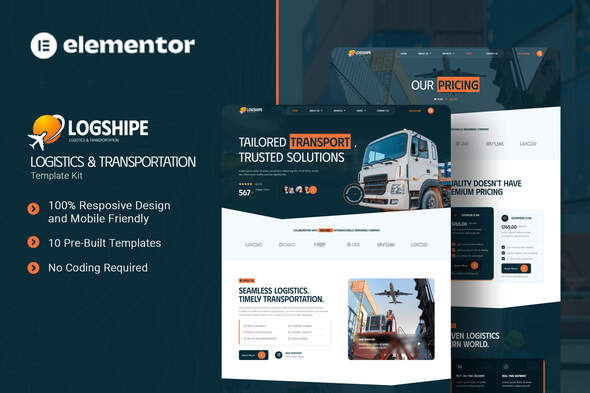 Logshipe - Logistics & Transportation  Elementor Template Kit 1.0