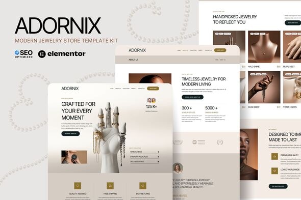 Adornix - Modern Jewelry Store Elementor Template Kit 1.0
