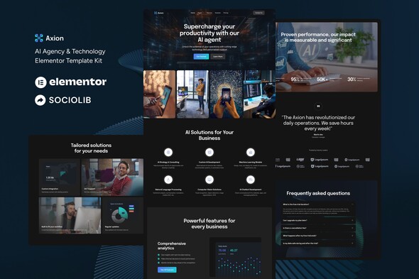 Axion - AI Agency & Technology Elementor Template Kit 1.0