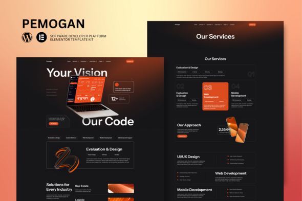Pemogan - Software Development & IT Solutions Elementor Template Kit 1.0