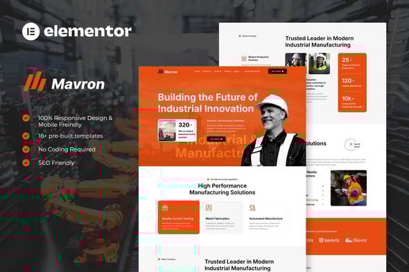 Mavron - Industrial & Manufacturing Elementor Template Kit 1.0