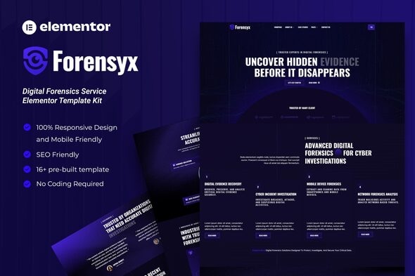 Forensyx - Digital Forensics Service Elementor Template Kit 1.0