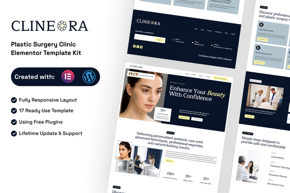 Clineora - Plastic Surgery Clinic Elementor Template Kit 1.0