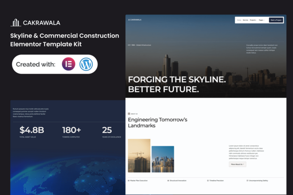 Cakrawala - Skyline & Commercial Construction Elementor Template Kit 1.0