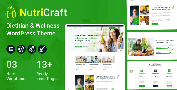 NutriCraft - Dietitian & Wellness WordPress Theme 1.0