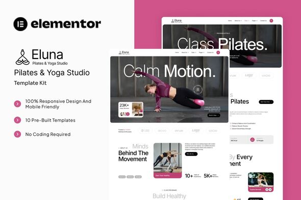 Eluna - Pilates & Yoga Studio Elementor Template Kit 1.0