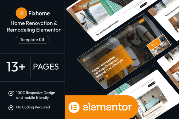 Fixhome - Home Renovation & Remodeling Elementor Template Kit 1.0