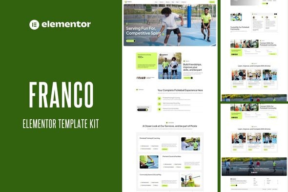 Franco - Pickleball Community & Play Elementor Template Kit 1.0