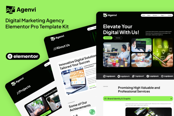 Agenvi - Digital Marketing Agency Elementor Pro Template Kit 1.0